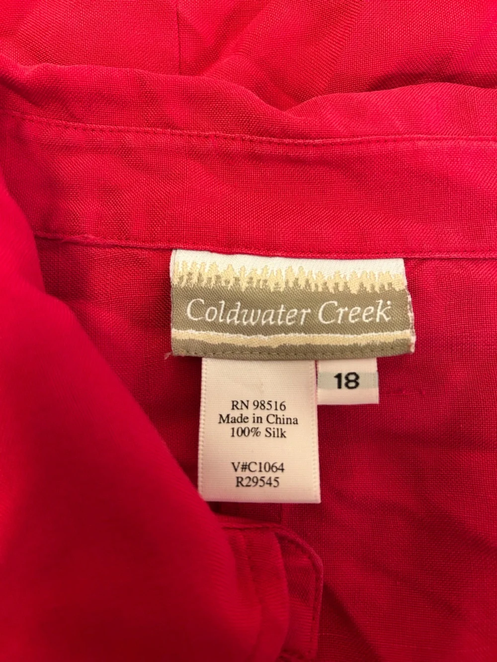 Coldwater Creek red silk wrap dress, size 18 - Picture 5 of 5